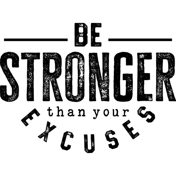 002 Be Stronger Than Excuses DISTRESSED blk Thumbnail